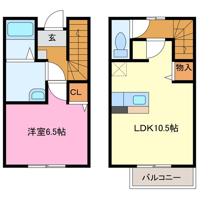 MAISONETTE LAND 千代崎駅B(1LDK/1階)の間取り写真