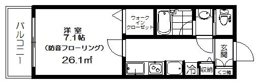 ランドステージM(1K/3階)の間取り写真