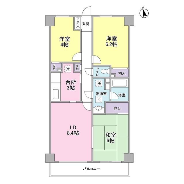 ファーサ宮崎台(3LDK/3階)の間取り写真