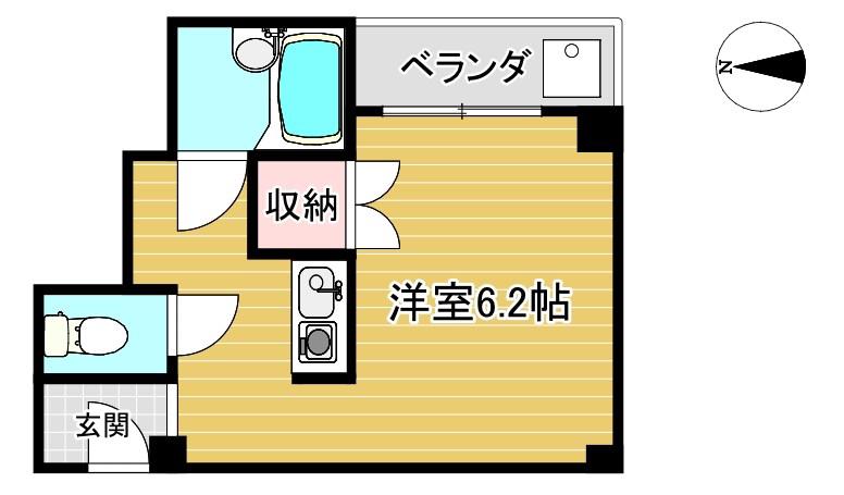 アーバンハウス北西(1K/3階)の間取り写真