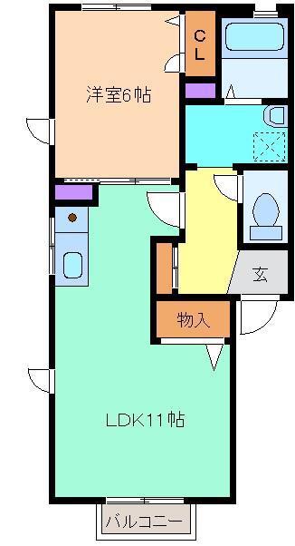 コートクラディス(1LDK/2階)の間取り写真