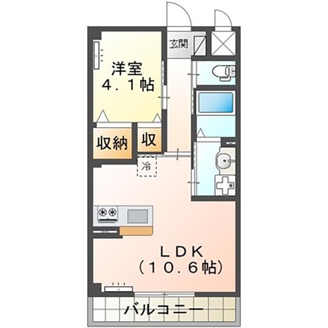 土浦市中村南 店舗アパート工事(1LDK/2階)の間取り写真