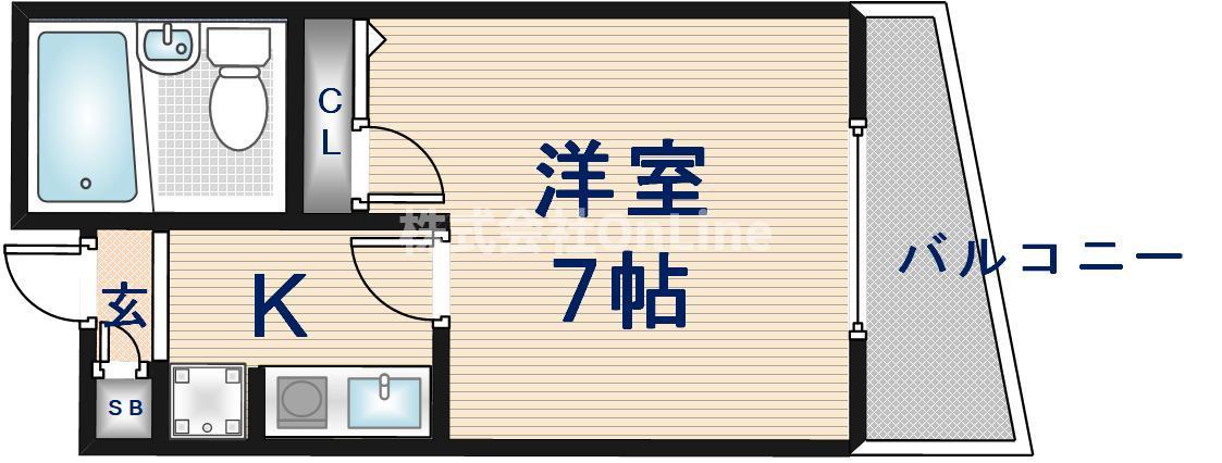 ドゥークレサンテーム(1K/2階)の間取り写真