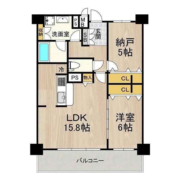 セノアタワー新大阪(2LDK/11階)の間取り写真