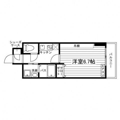 GRANDETERNA京都西京極(1K/6階)の間取り写真
