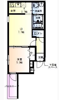フジパレス上新庄東(1LDK/1階)の間取り写真