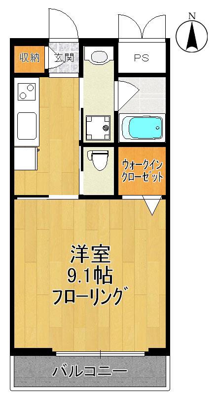 ヴィラ・フォンテーヌ(1K/3階)の間取り写真