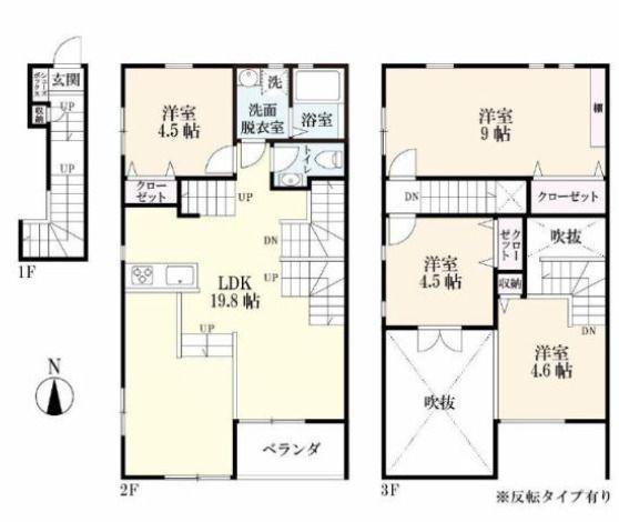 プレミアム牛津(4LDK/1階)の間取り写真