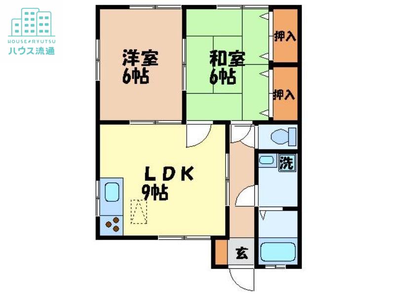 メゾン樫山(2LDK/2階)の間取り写真