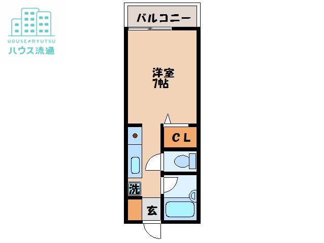 シャトレ山崎(ワンルーム/2階)の間取り写真