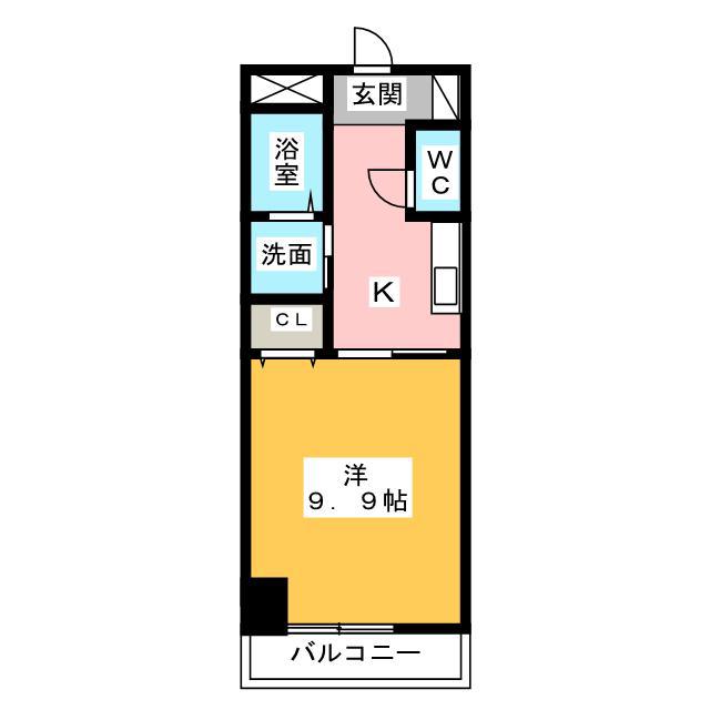 MS BLD(1K/7階)の間取り写真