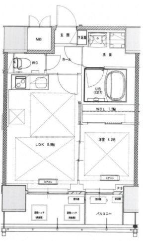 ノルデンタワー南森町プレミアム(1LDK/5階)の間取り写真