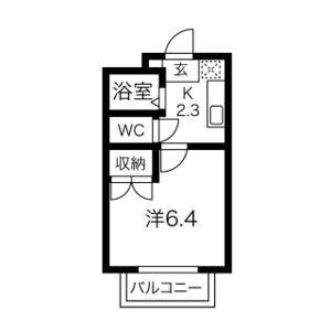 ハイツナカミチ2(1K/2階)の間取り写真