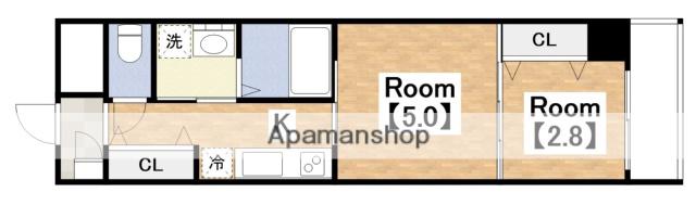 テラ西田辺(2K/5階)の間取り写真