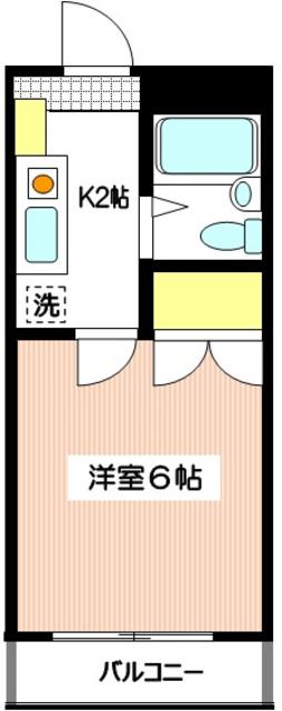 べゼル伊豆美(1K/2階)の間取り写真