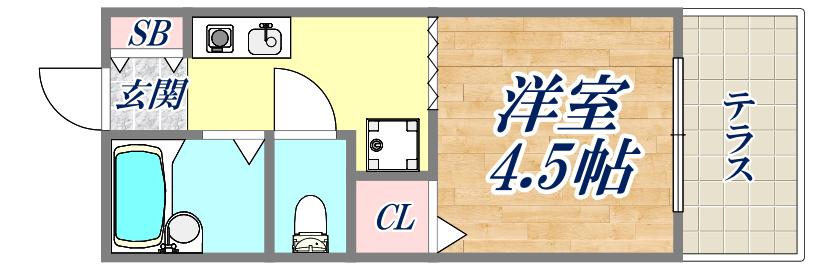 それいゆ門戸(1K/1階)の間取り写真