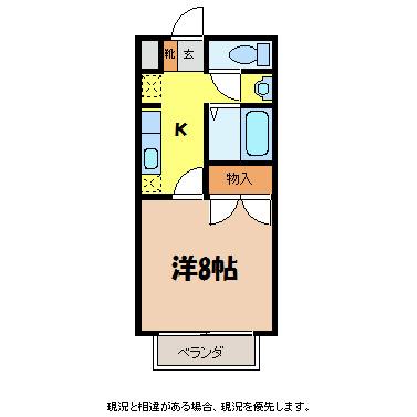 コーポしろきや(1K/2階)の間取り写真