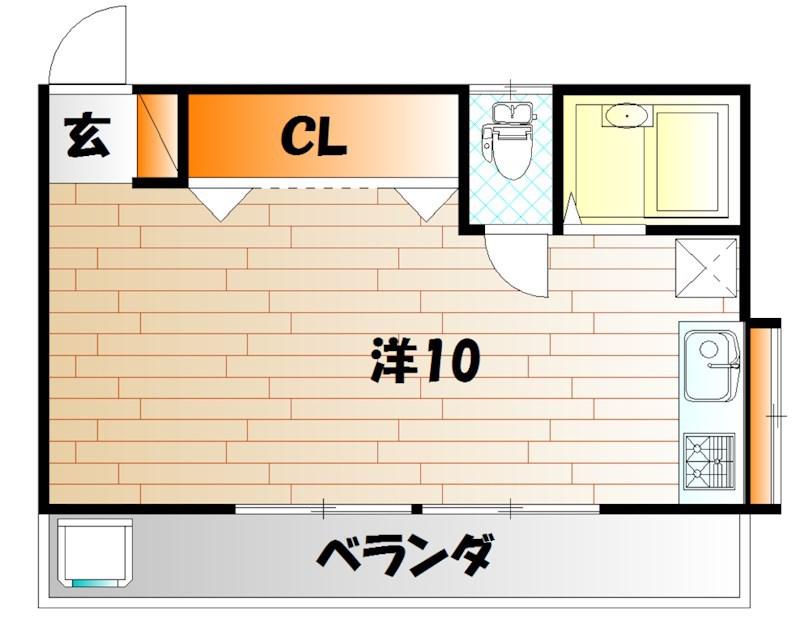 ロッジせせらぎ(ワンルーム/1階)の間取り写真