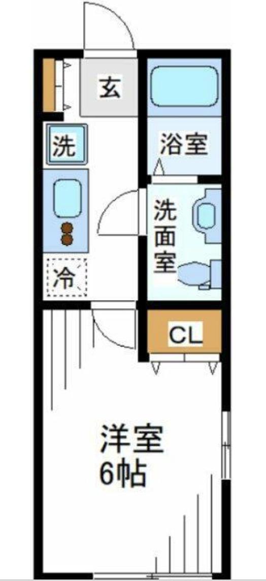 BLUE OCEAN上大岡(1K/1階)の間取り写真