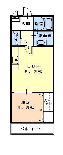 フジパレス石津川ウエスト(1LDK/3階)の間取り写真
