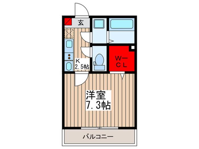 リベルタII(1K/2階)の間取り写真