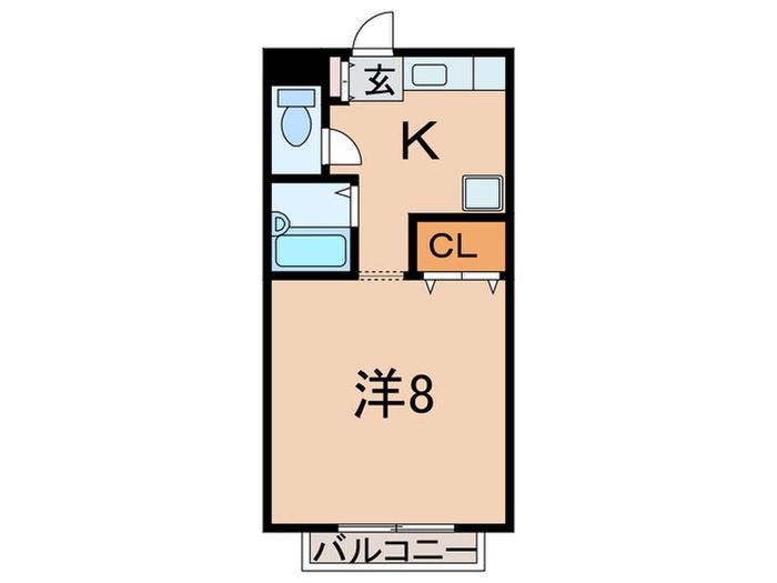 タウンホームF・Y(1K/2階)の間取り写真