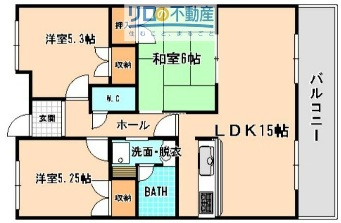 REIWA宝塚(3LDK/3階)の間取り写真
