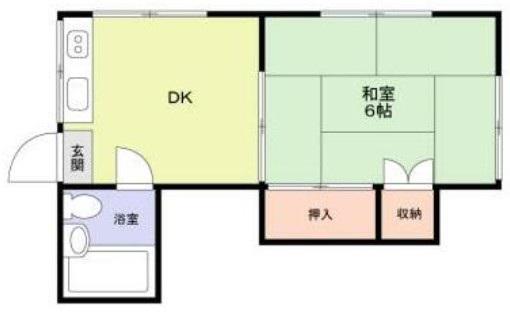 秋本荘(1DK/2階)の間取り写真