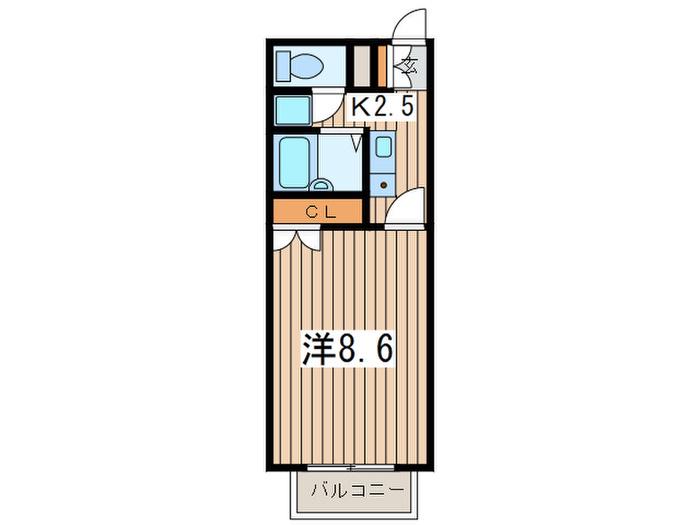 AMOUR A&A(1K/2階)の間取り写真