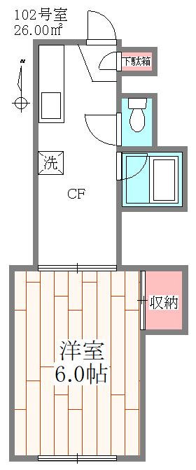 エイトハイム(1K/1階)の間取り写真