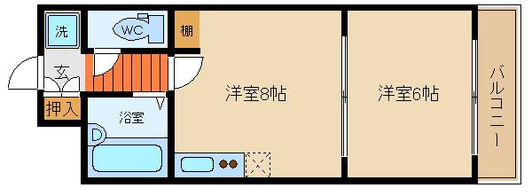 富士産業ビル(1LDK/7階)の間取り写真
