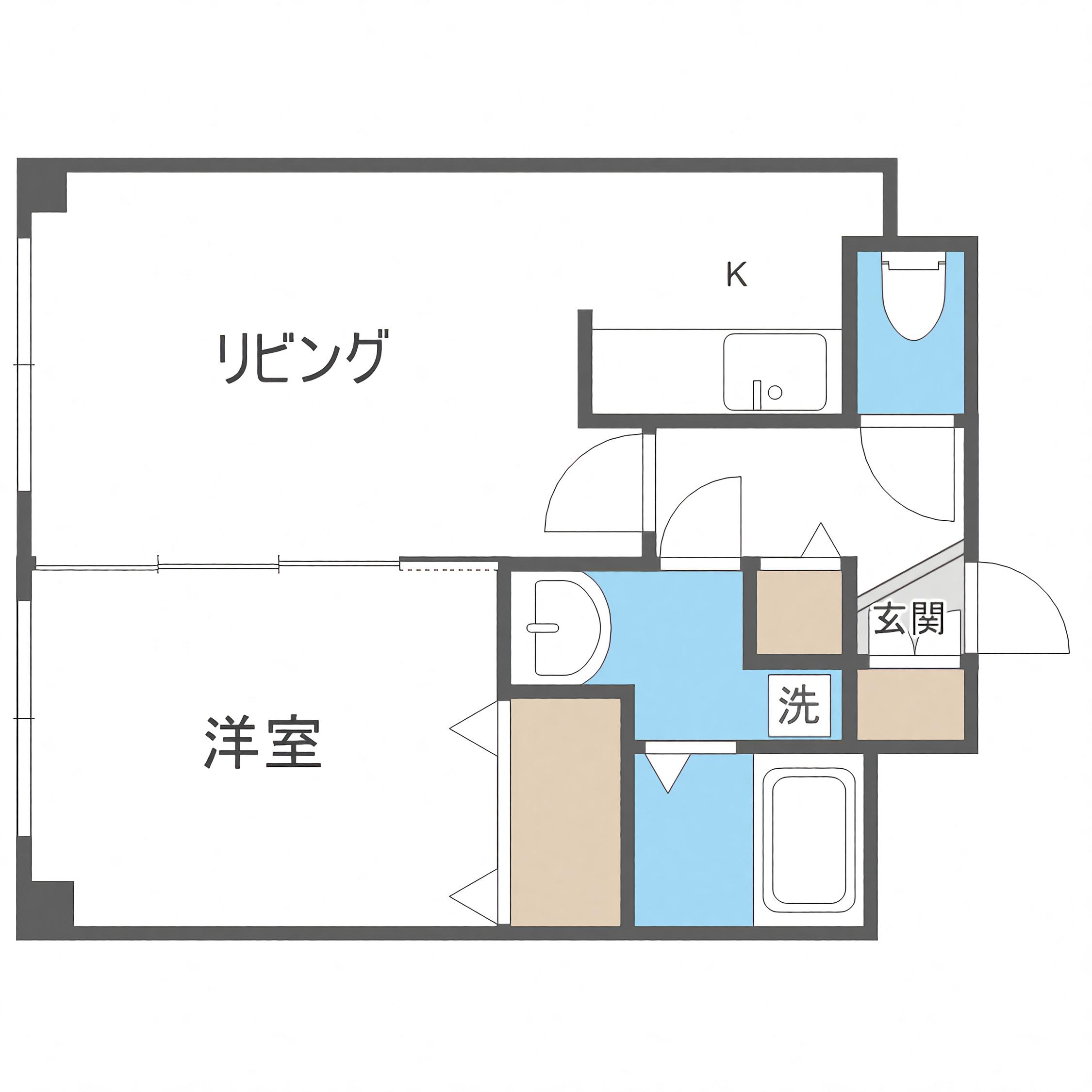ノースパレス福住壱番館(1LDK/4階)の間取り写真
