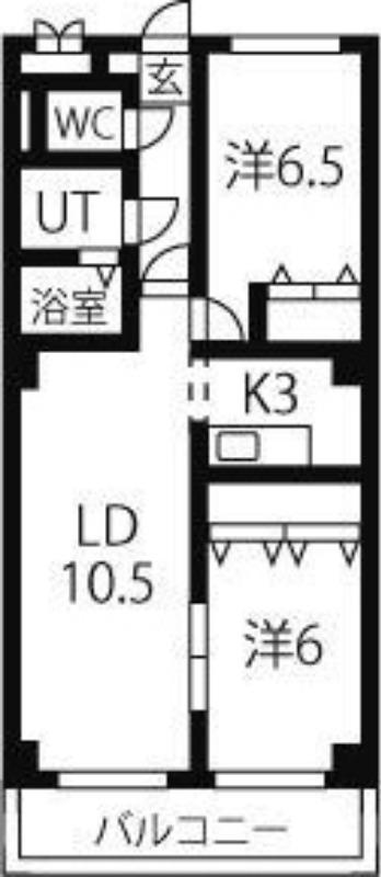 KINSEI(2LDK/2階)の間取り写真