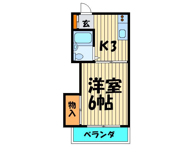 グリーンハイム(1K/3階)の間取り写真