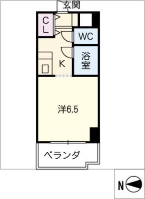 カーサ アクティス(1K/4階)の間取り写真