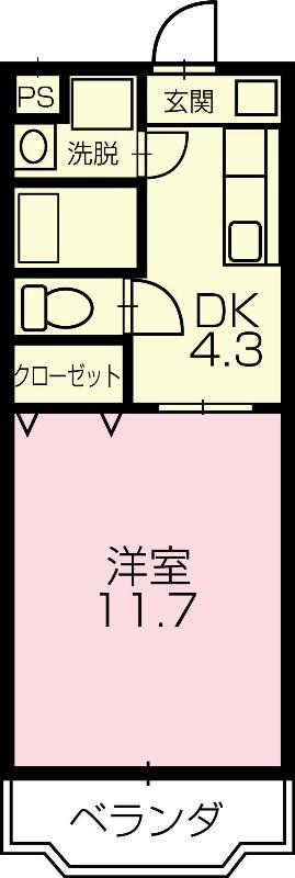 エテルナ清尚(1DK/3階)の間取り写真