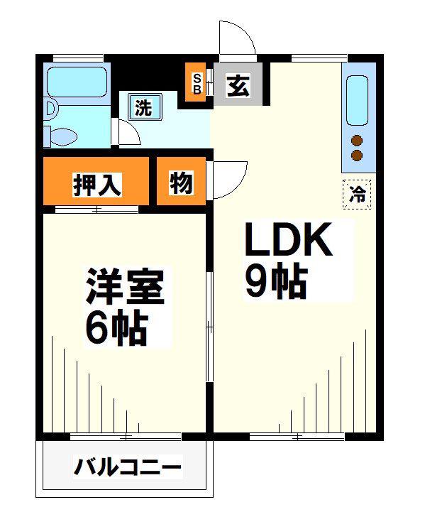SRPソサイアティ(1LDK/2階)の間取り写真