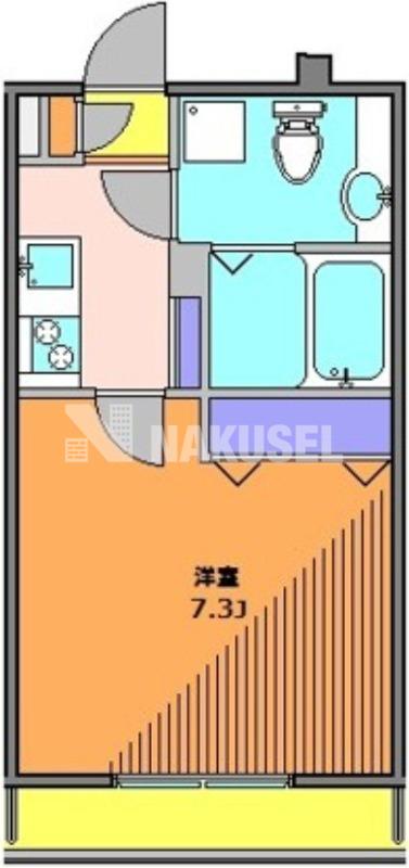 プレド自由が丘(1K/1階)の間取り写真