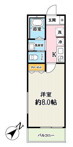 エスポワール・K岩槻(1K/1階)の間取り写真