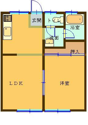 シャトレ上柴(1LDK/2階)の間取り写真