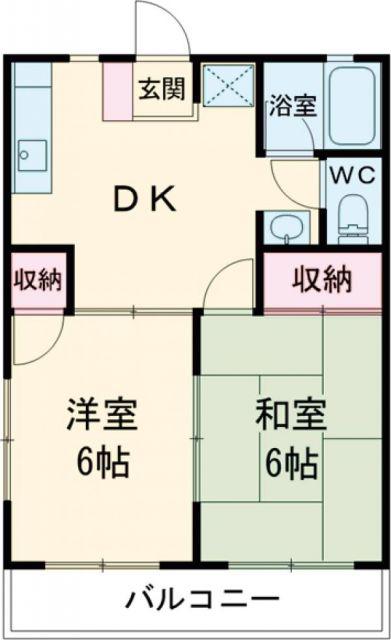 ファミール井上(2DK/2階)の間取り写真