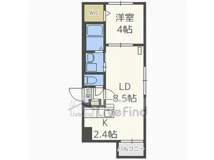 モデルノ(1LDK/2階)の間取り写真