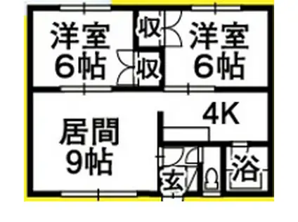 コーポ山崎B-13(2LDK/2階)の間取り写真