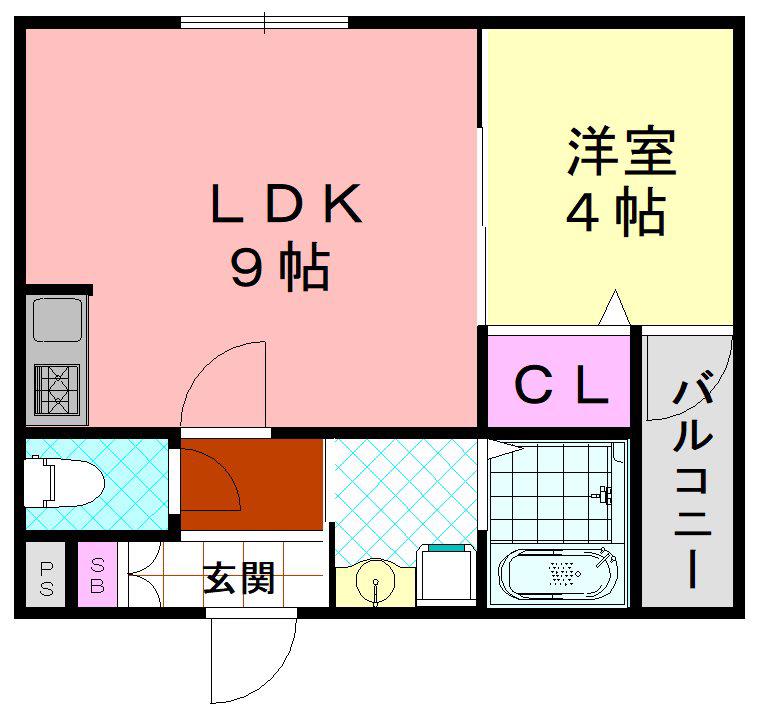 H-MAISON平野IV(1LDK/1階)の間取り写真