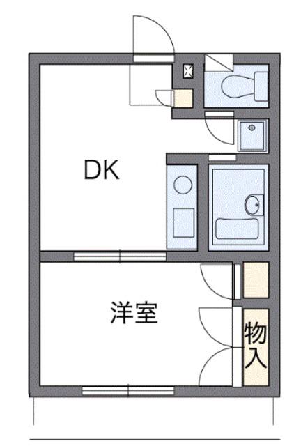 レオパレスT-アイランド(1DK/2階)の間取り写真