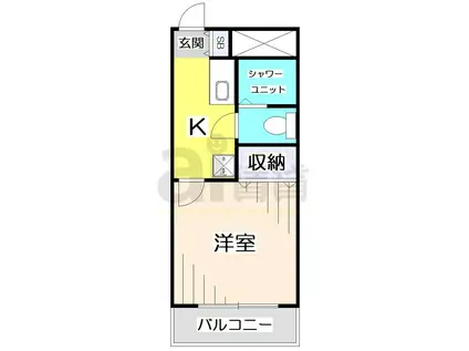 AIFORT.石神井公園(1K/4階)の間取り写真