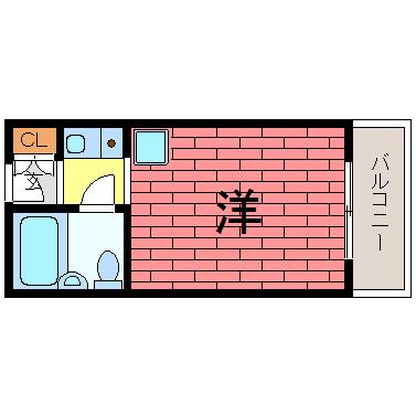 カサベラ神戸(ワンルーム/6階)の間取り写真