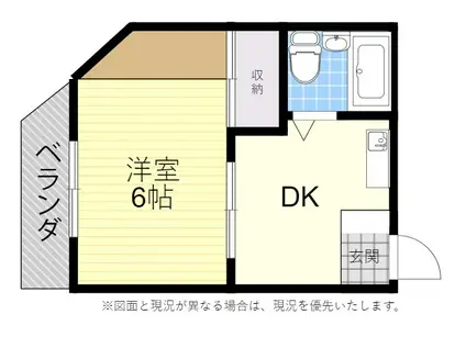 サザンブライト5(1DK/3階)の間取り写真