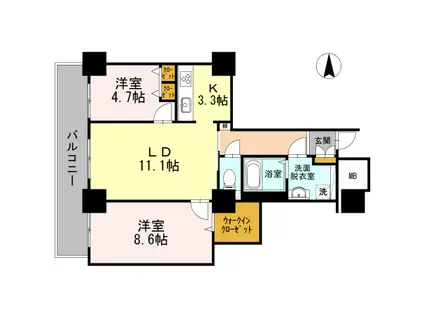 品川シーサイドビュータワーI(2LDK/9階)の間取り写真