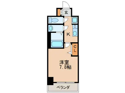 アドバンス名古屋モクシー(1K/8階)の間取り写真